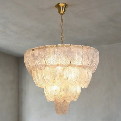 Murano-Style Tiered Glass Chandelier