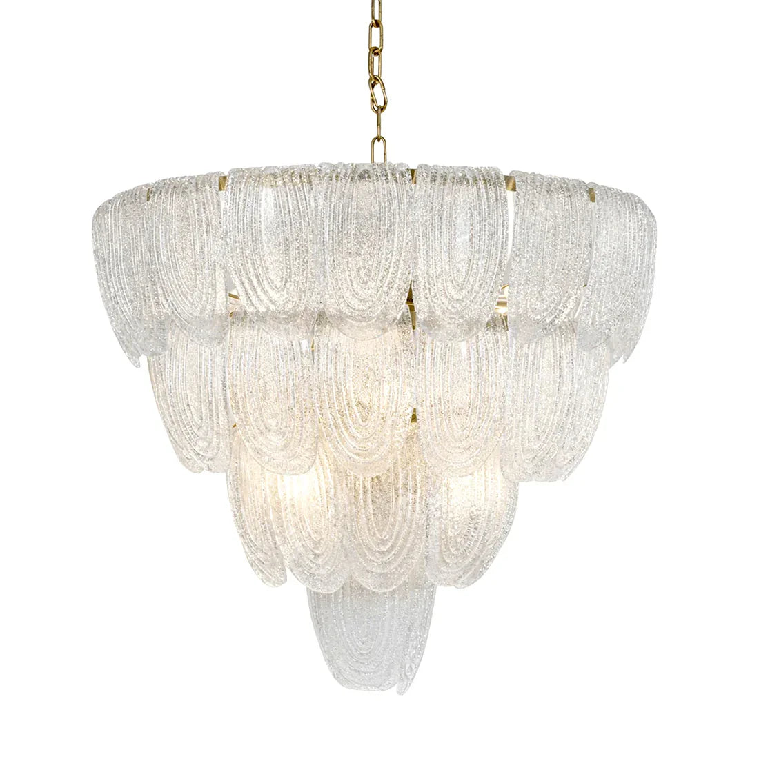 Murano-Style Tiered Glass Chandelier