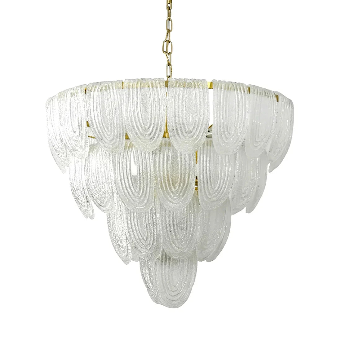Murano-Style Tiered Glass Chandelier
