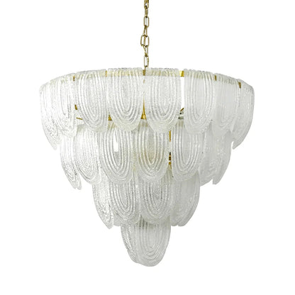 Murano-Style Tiered Glass Chandelier