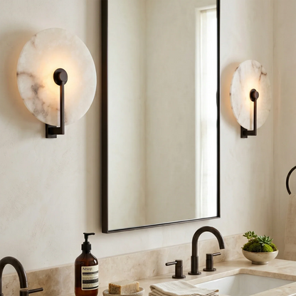 Natural Alabaster Disc LED Wall Sconce