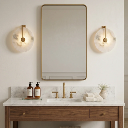 Natural Alabaster Disc LED Wall Sconce