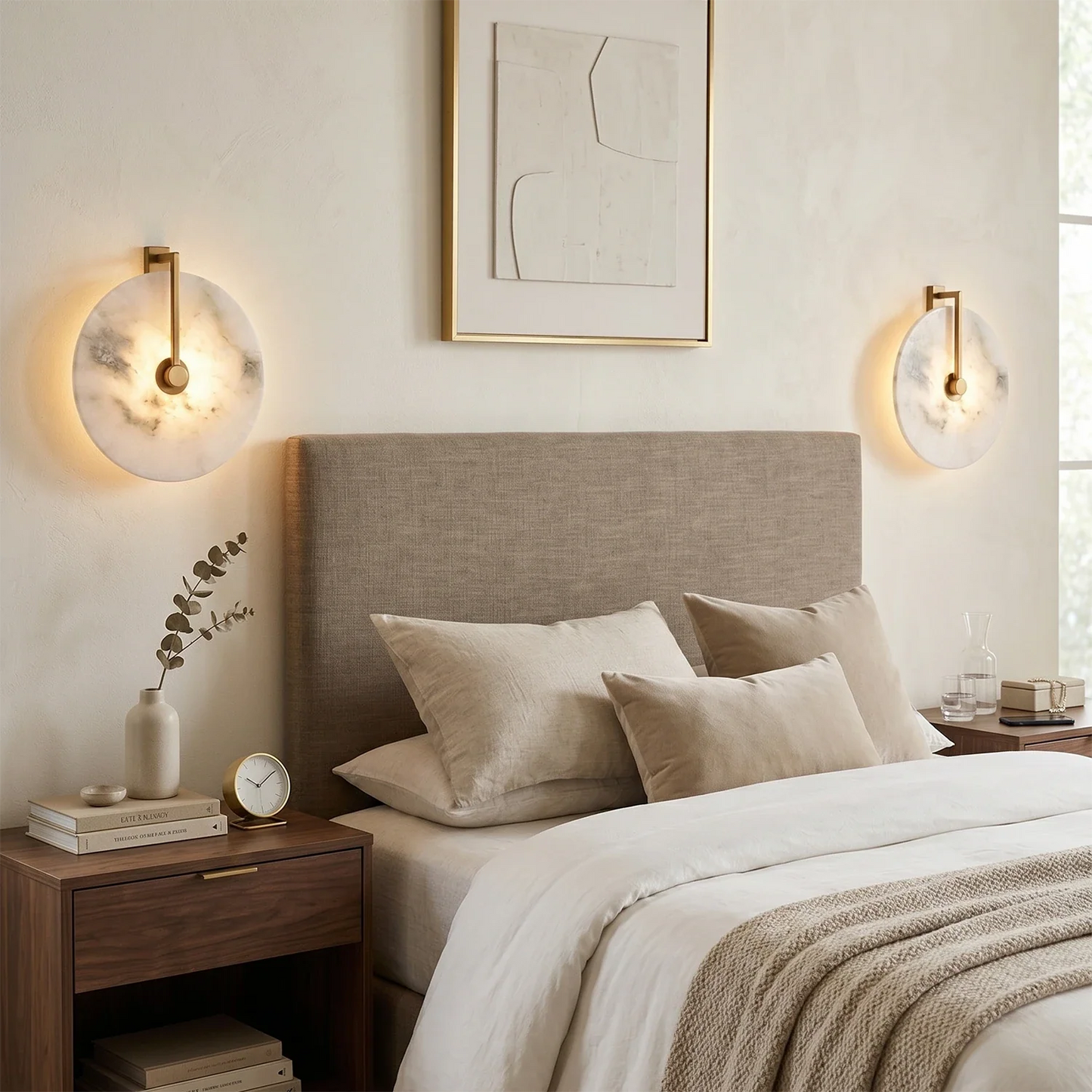 Natural Alabaster Disc LED Wall Sconce