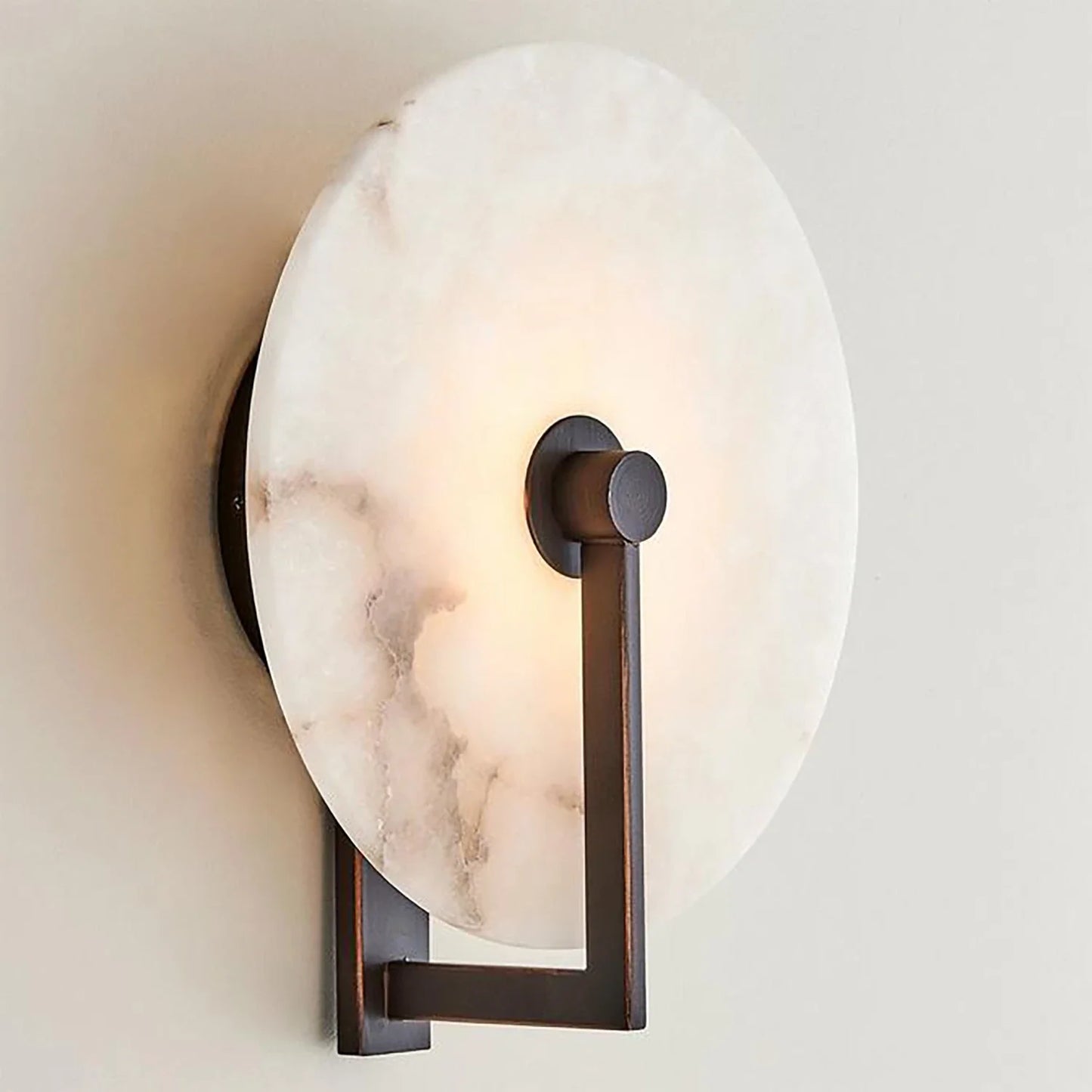 Natural Alabaster Disc LED Wall Sconce