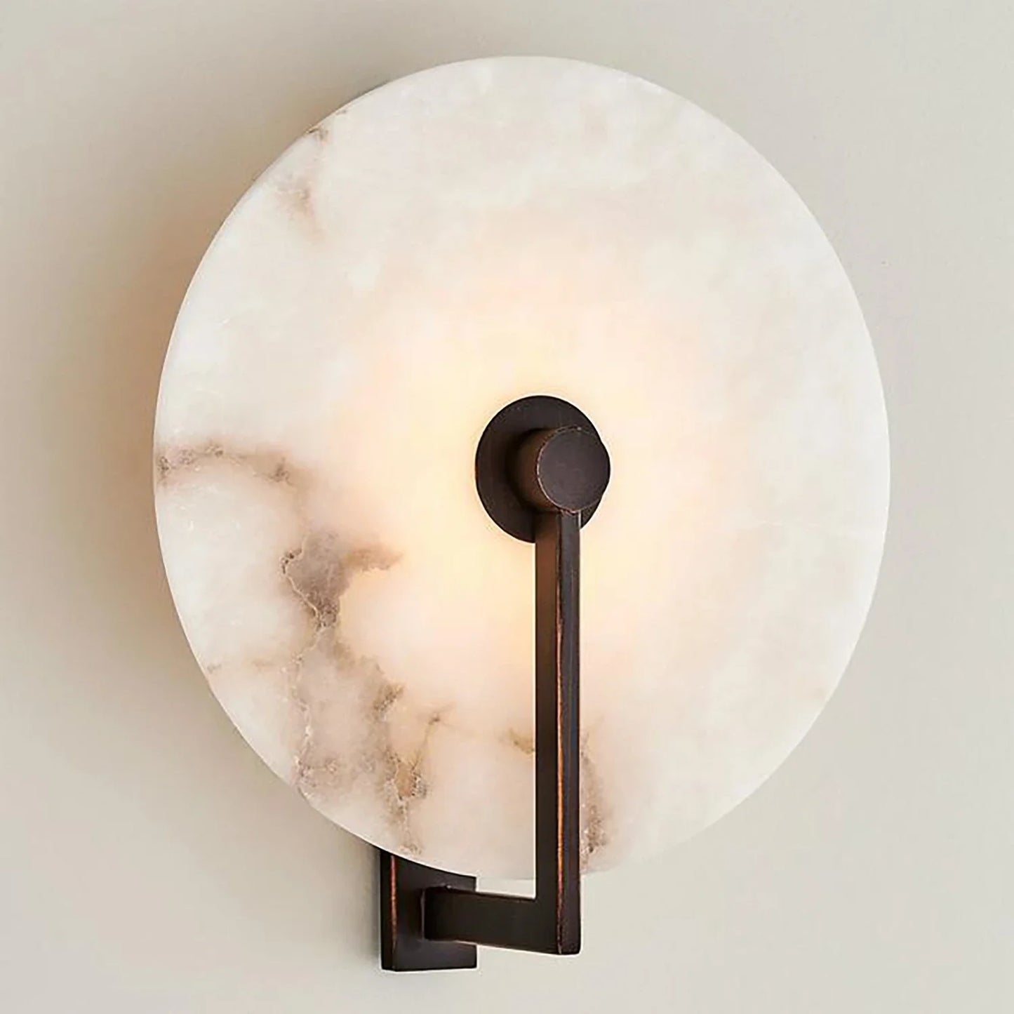Natural Alabaster Disc LED Wall Sconce