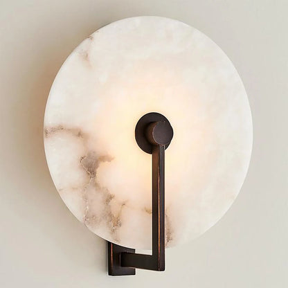 Natural Alabaster Disc LED Wall Sconce