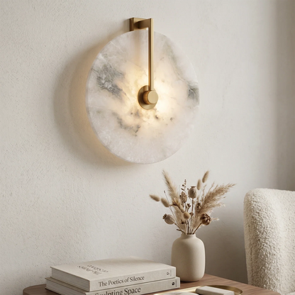Natural Alabaster Disc LED Wall Sconce