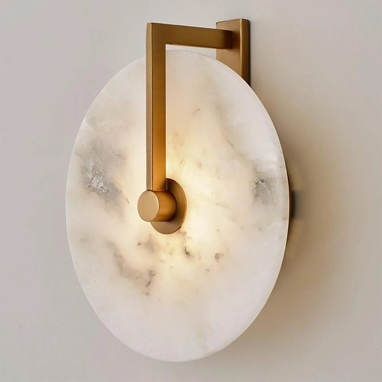 Natural Alabaster Disc LED Wall Sconce