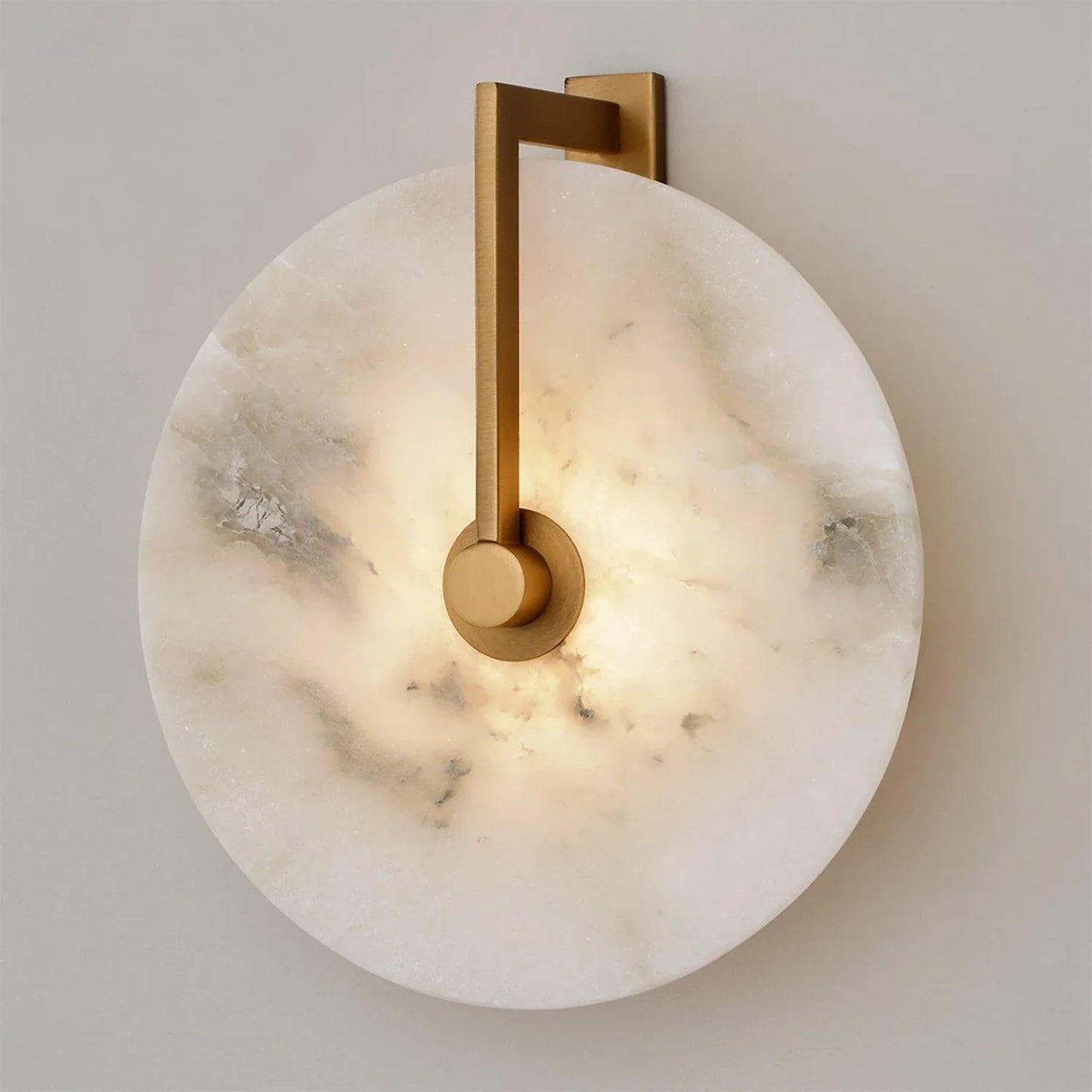 Natural Alabaster Disc LED Wall Sconce