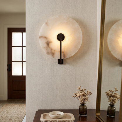 Natural Alabaster Disc LED Wall Sconce