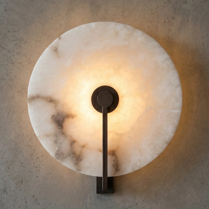Natural Alabaster Disc LED Wall Sconce