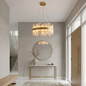 Natural Alabaster Tile Round Chandelier