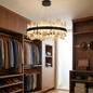 Natural Alabaster Tile Round Chandelier
