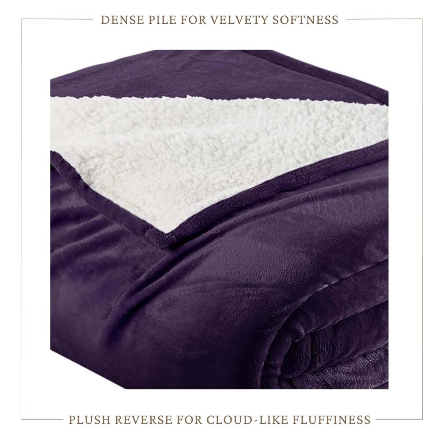 Velvet Plush Sherpa Bed Blanket - Sherpa Fleece Collection