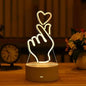 New Sterlling Romantic Love 3D Lamp Heart-shaped Balloon Acrylic LED Night Light Decorative Table Lamp Valentine's Day Sweetheart Wife's Gift