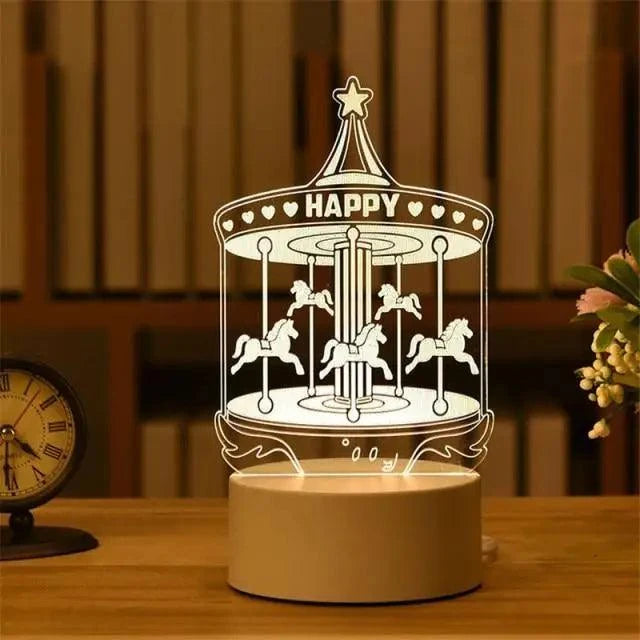 New Sterlling Romantic Love 3D Lamp Heart-shaped Balloon Acrylic LED Night Light Decorative Table Lamp Valentine's Day Sweetheart Wife's Gift