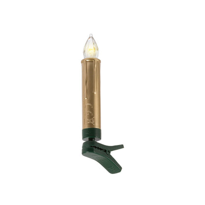 Clip-on LED Candles with Remote - Gold - 10 Pack