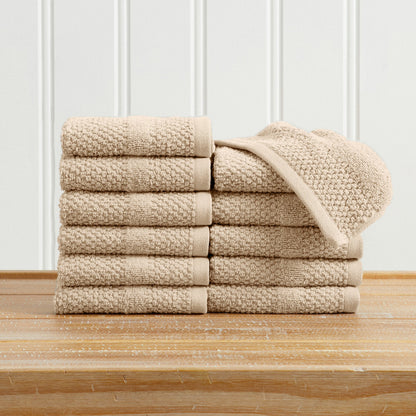 100% Cotton Woven Texture Bath Towel Set - Marbella Collection