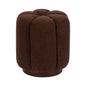 Lucida Round Tufted Ottoman Fabric and Wood