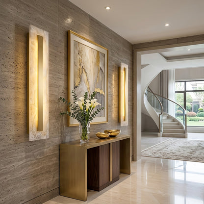 Oblong & Rectangular Alabaster Wall Sconces