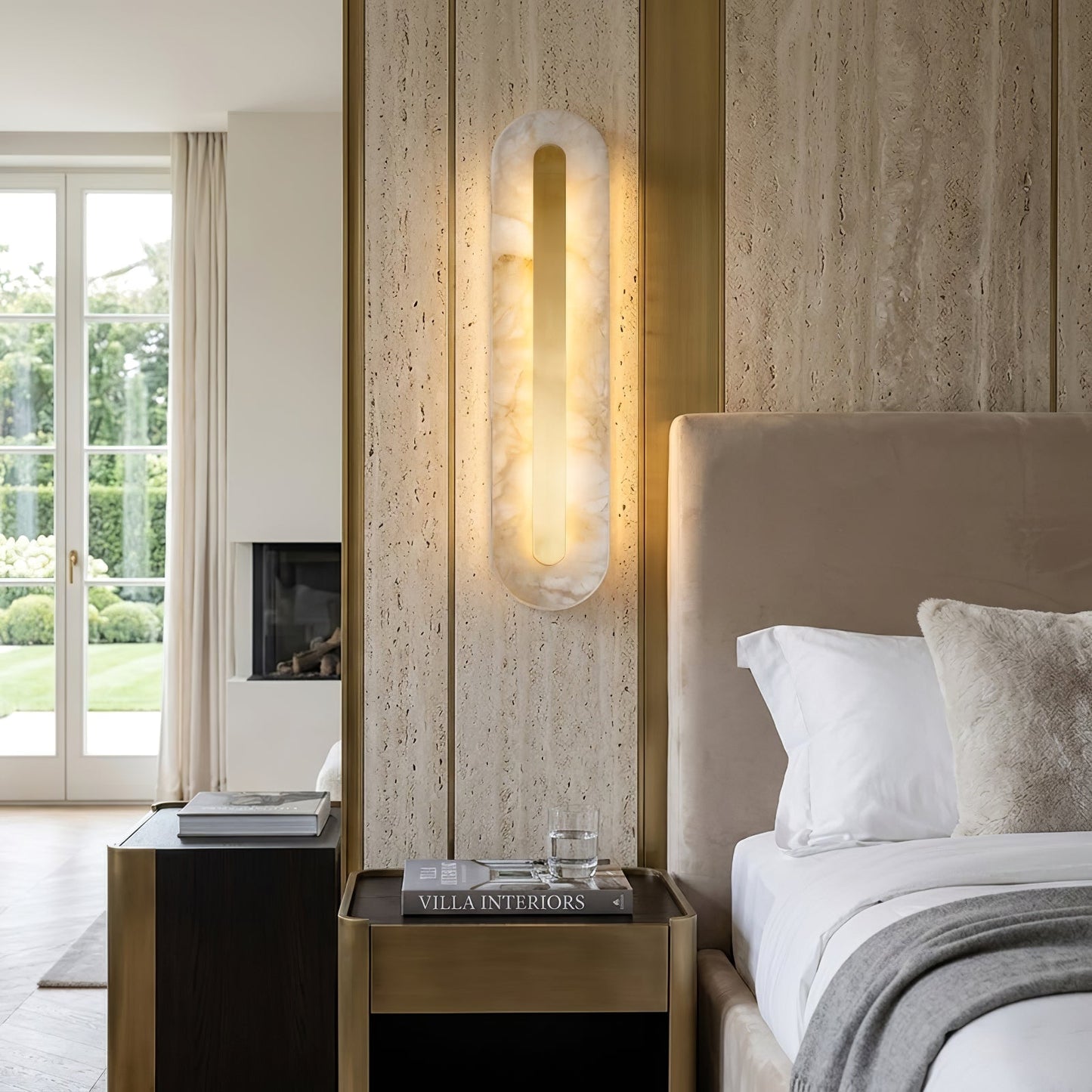 Oblong & Rectangular Alabaster Wall Sconces