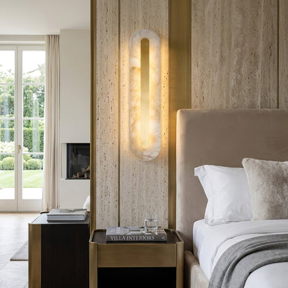 Oblong & Rectangular Alabaster Wall Sconces