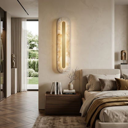 Oblong & Rectangular Alabaster Wall Sconces