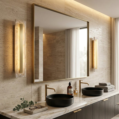 Oblong & Rectangular Alabaster Wall Sconces