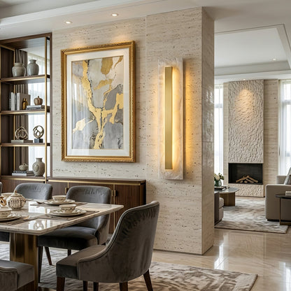 Oblong & Rectangular Alabaster Wall Sconces