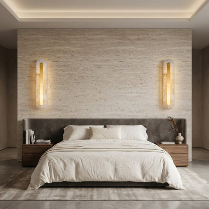 Oblong & Rectangular Alabaster Wall Sconces