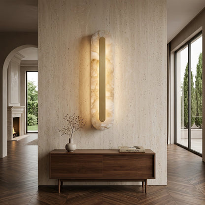 Oblong & Rectangular Alabaster Wall Sconces