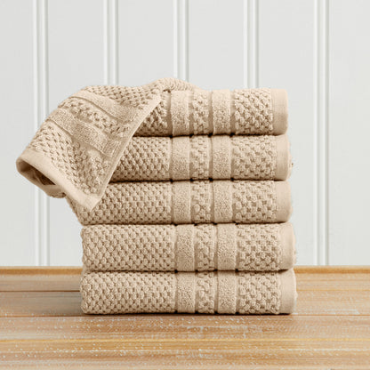 100% Cotton Checkered Jacquard Bath Towel Set - Giuliana Collection