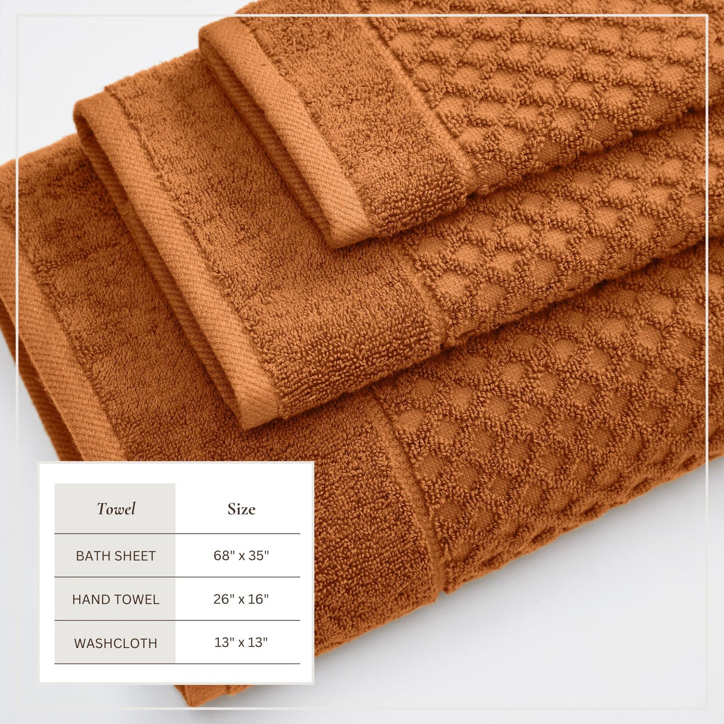 Cotton Diamond Waffle Weave Bath Towel Set - Grayson Collection