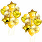 28Pcs Happy Birthday Foil Balloons Star Heart 18" Gold Confetti