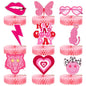 Sinmoe 9pcs Hot Pink Preppy Honeycomb Table Centerpiece Party Decor