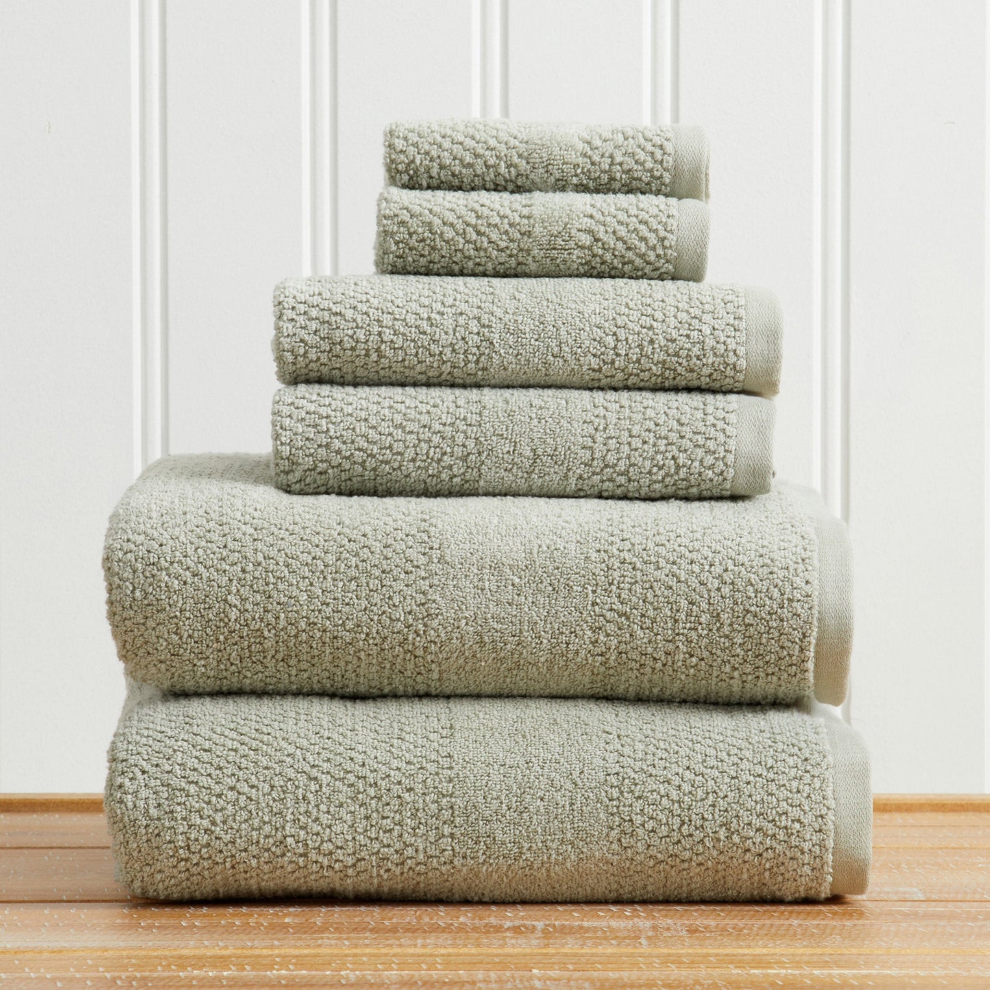 100% Cotton Woven Texture Bath Towel Set - Marbella Collection