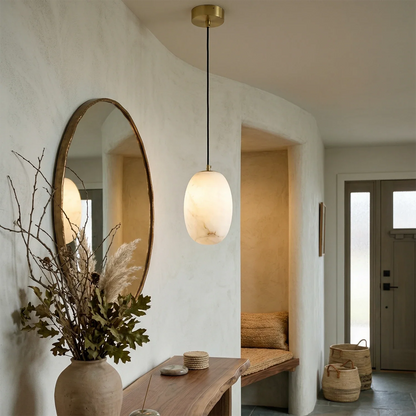 Oval Alabaster Pendant Light