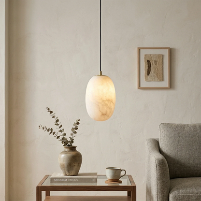 Oval Alabaster Pendant Light