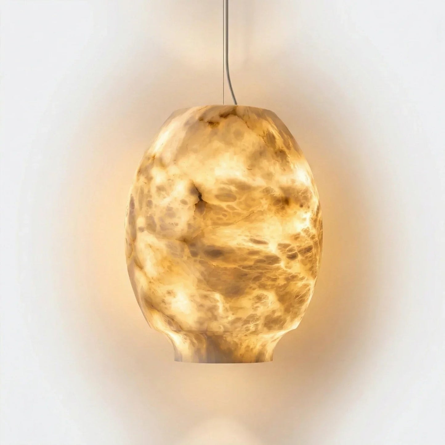 Oval Camille Organic Alabaster Pendant Lamp