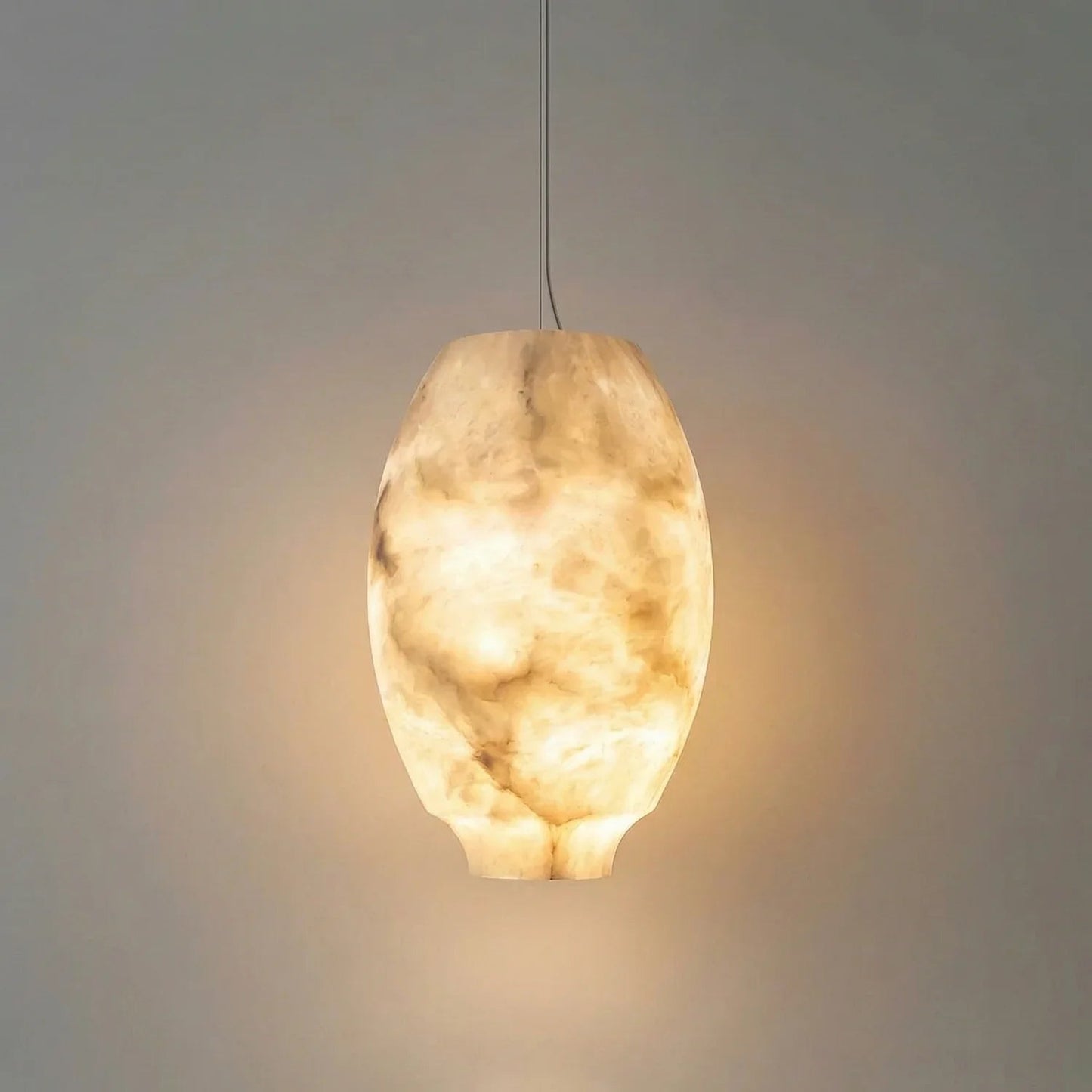 Oval Camille Organic Alabaster Pendant Lamp