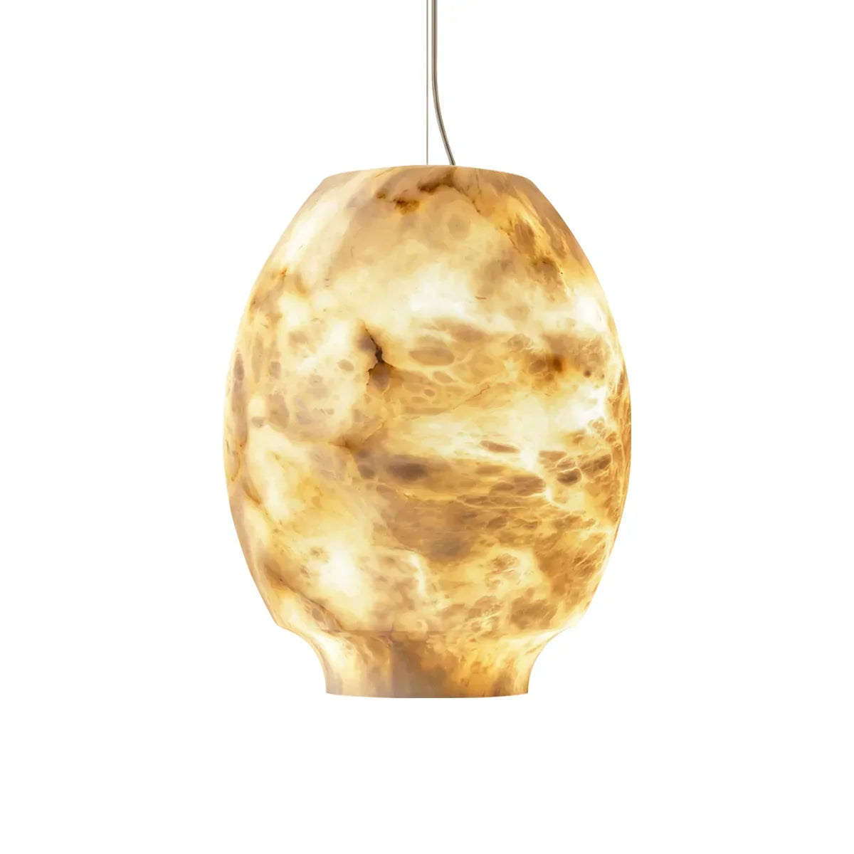 Oval Camille Organic Alabaster Pendant Lamp