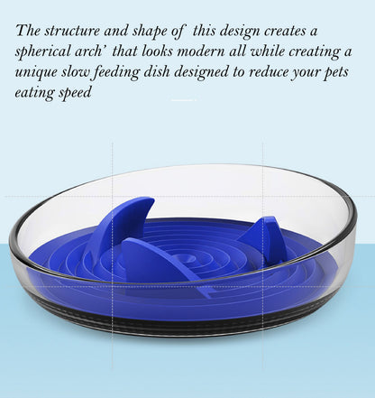 Pet Life ® 'Cirlicue' Shark Fin Shaped Modern Slow Feeding Pet Bowl