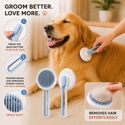 Pet Life ® 'Concepto' Modern Bristle Grooming Pet Deshedder Comb