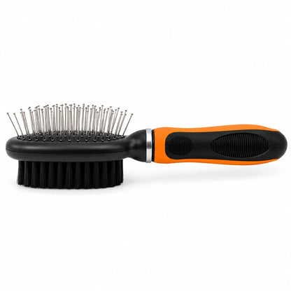 Pet Life ® Flex Series 2-in-1 Dual-Sided Pin and Bristle Grooming Pet Brush