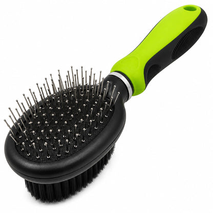 Pet Life ® Flex Series 2-in-1 Dual-Sided Pin and Bristle Grooming Pet Brush