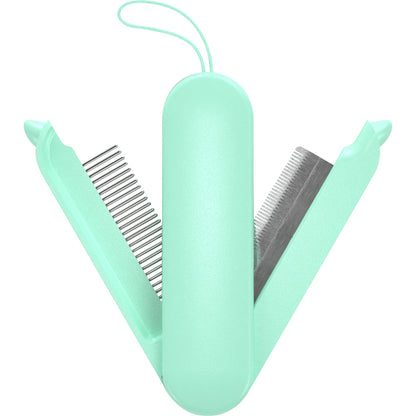 Pet Life ® 'JOYNE' Multi-Functional 2-in-1 Swivel Travel Grooming Comb and Deshedder