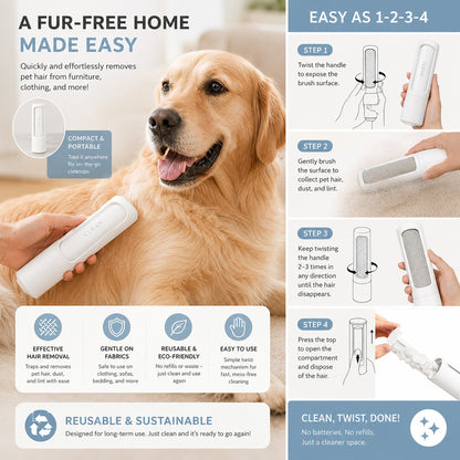 Pet Life ® 'Orotund' Magical Lint and Pet Hair Removal Brush
