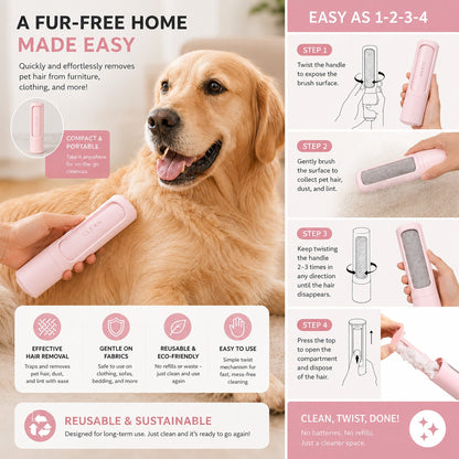 Pet Life ® 'Orotund' Magical Lint and Pet Hair Removal Brush