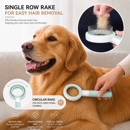Pet Life ® 'WAGNIFY' 360 Degree and Multi-Directional Modern Grooming Pet Rake Comb