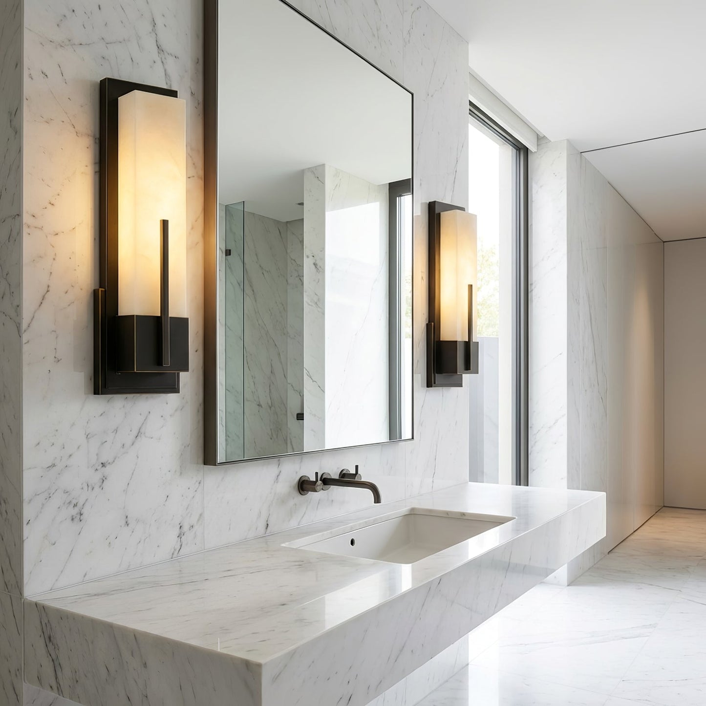 Possini Midtown Alabaster Wall Sconce